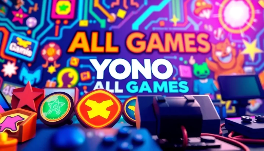 Engaging visual representation of Yono All Games within a vibrant gaming scene.