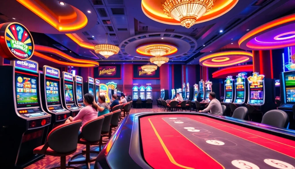 Experience excitement at https://ok88b.com with players enjoying vibrant casino games in a lively setting.