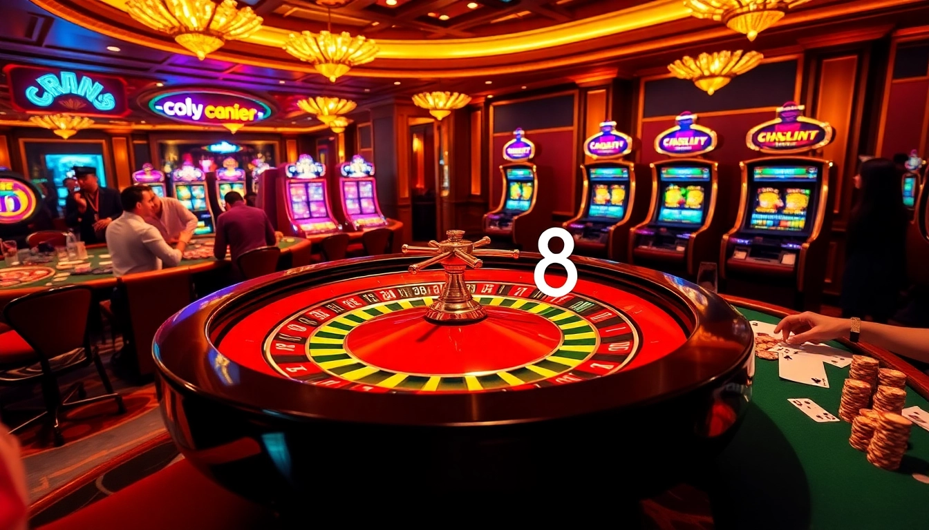 Experience the thrill of gambling at go8's exclusive casino with players eagerly betting on roulette and displaying winning hands.