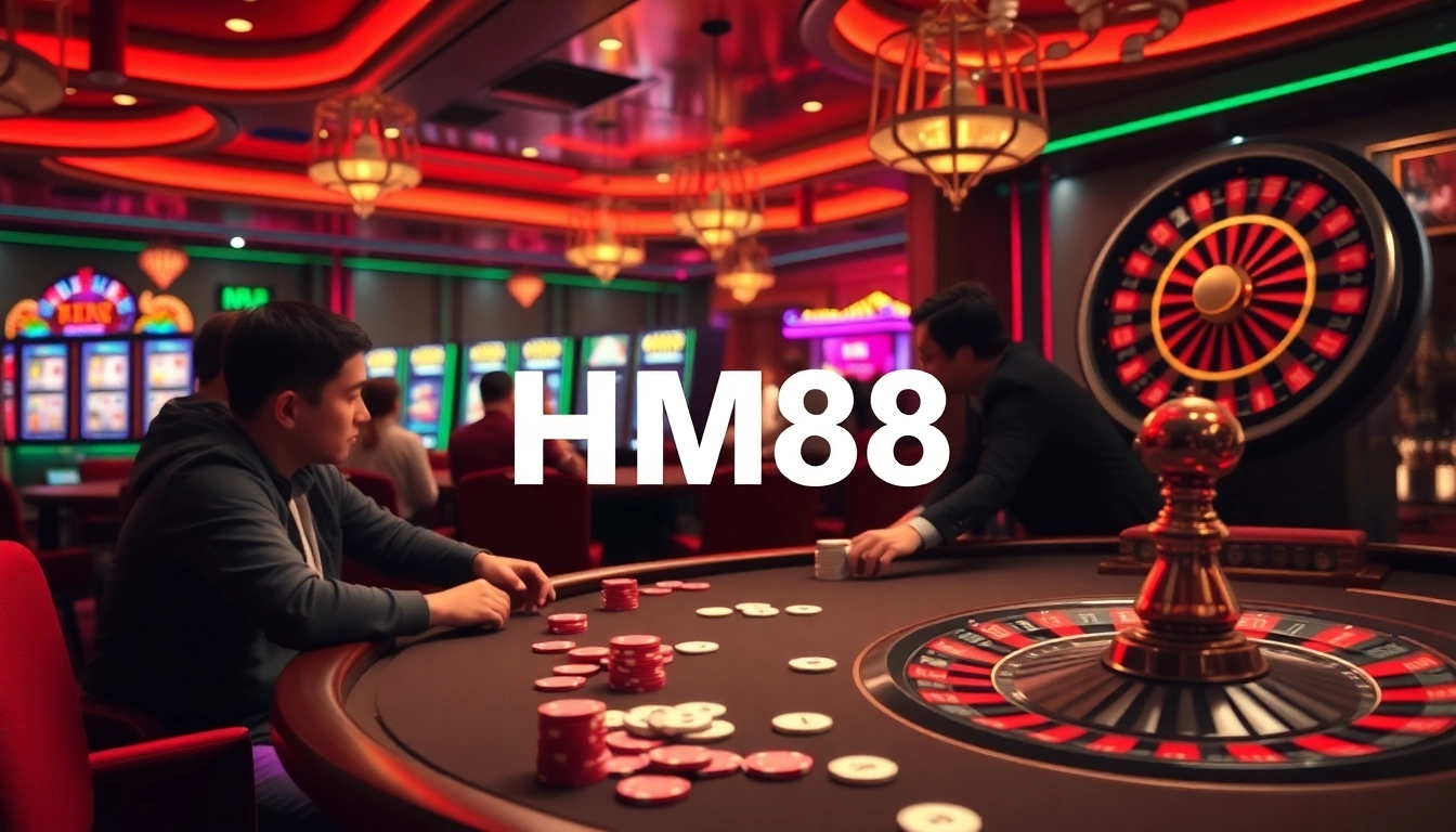 Experience the thrill of winning at the poker table in HM88 casino with vibrant gaming action and exciting high-stakes play.